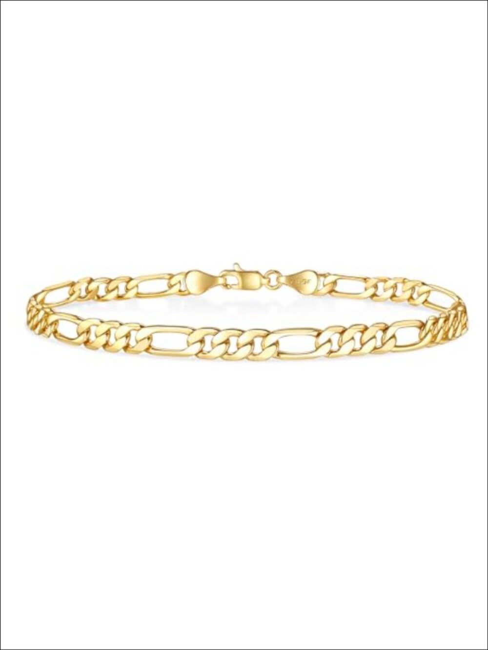 5mm Figaro Chain Bracelet Hypoallergenic Lobster Clasp Unisex